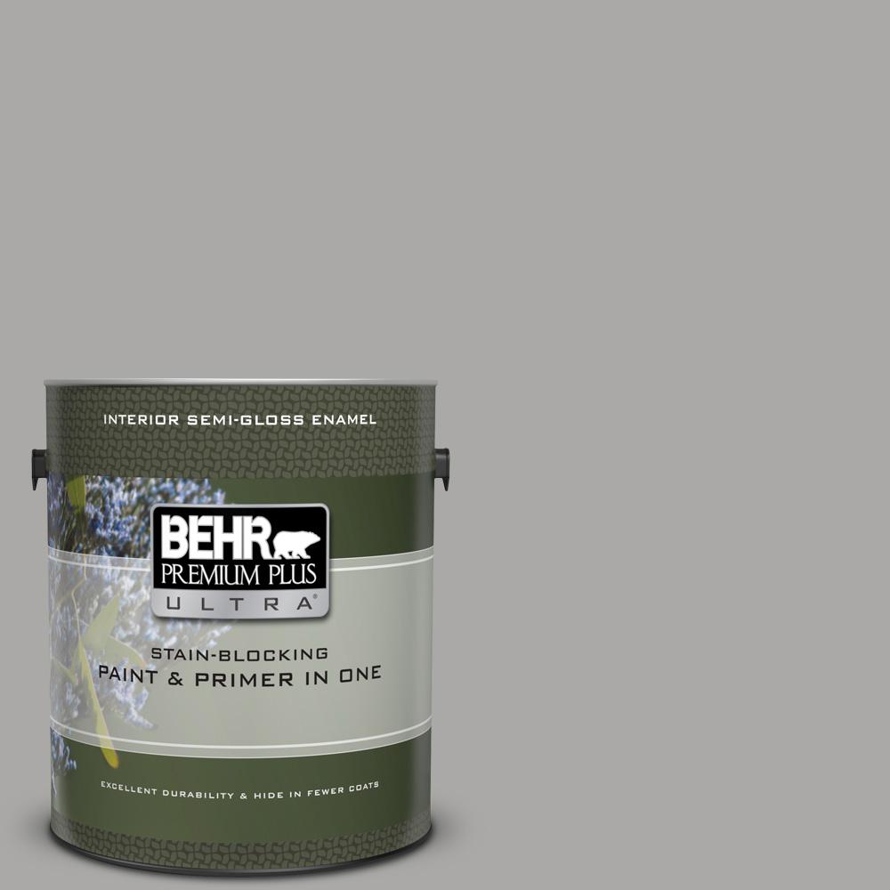 Behr Premium Plus Ultra 1 Gal Ppu18 14 Cathedral Gray Semi Gloss Ppu18 14 Cathedral Gray Semi Gloss Enamel Interior Paint And Primer In One