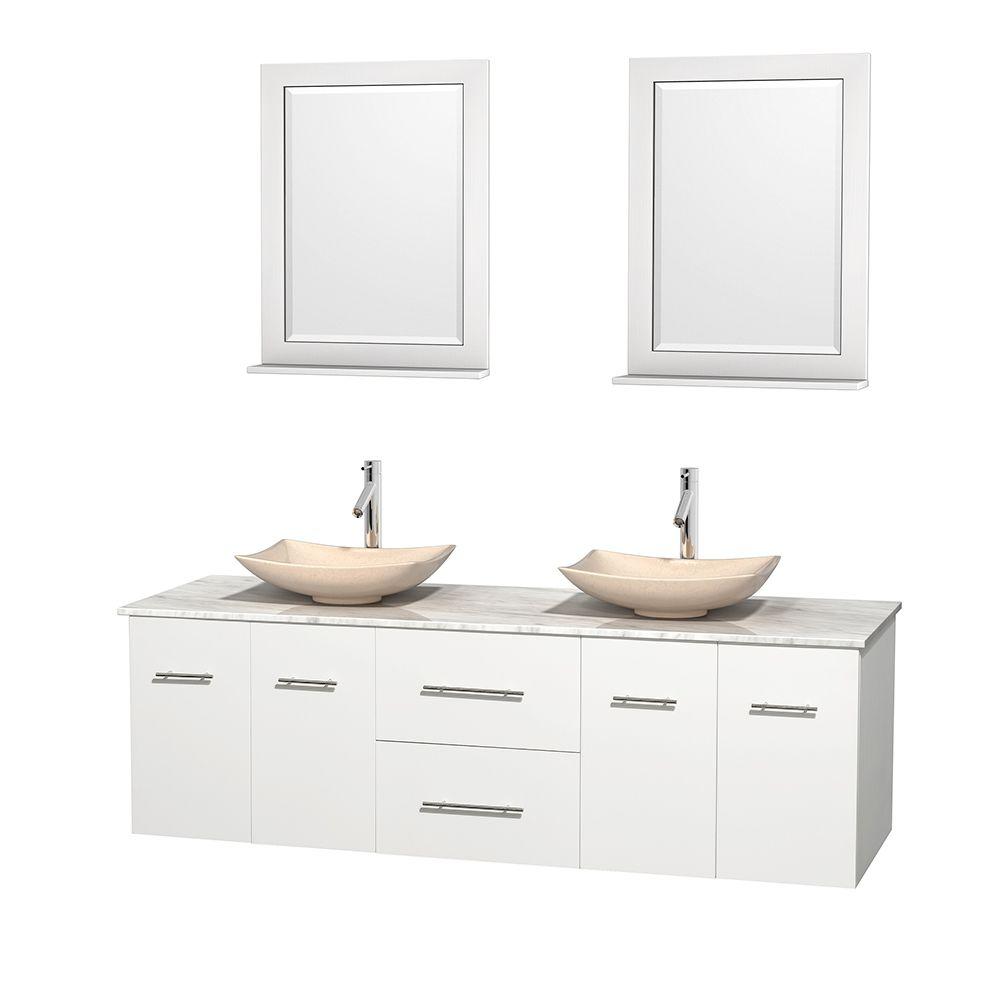 Wyndham Collection Centra 72 In Double Vanity White With Marble Wyndham Collection Centra 72 In Double Vanity White With Marble Top Carrara