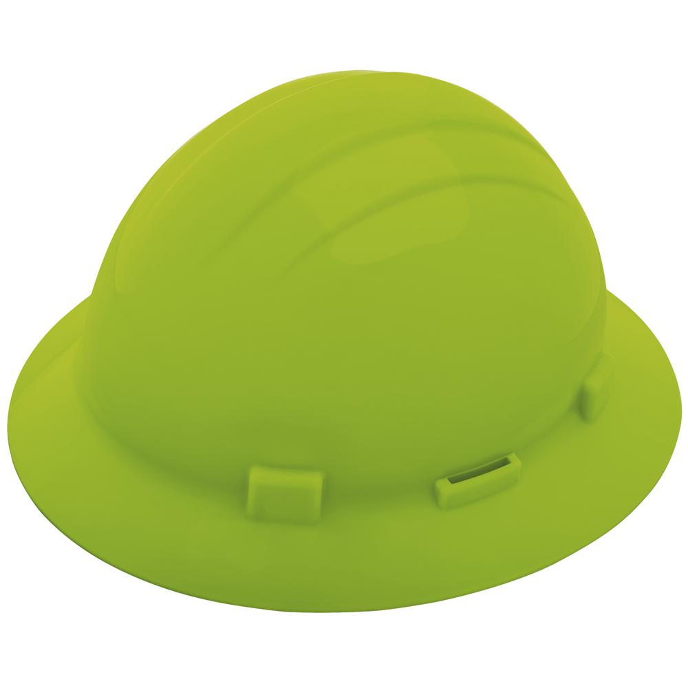 lime green full brim hard hat