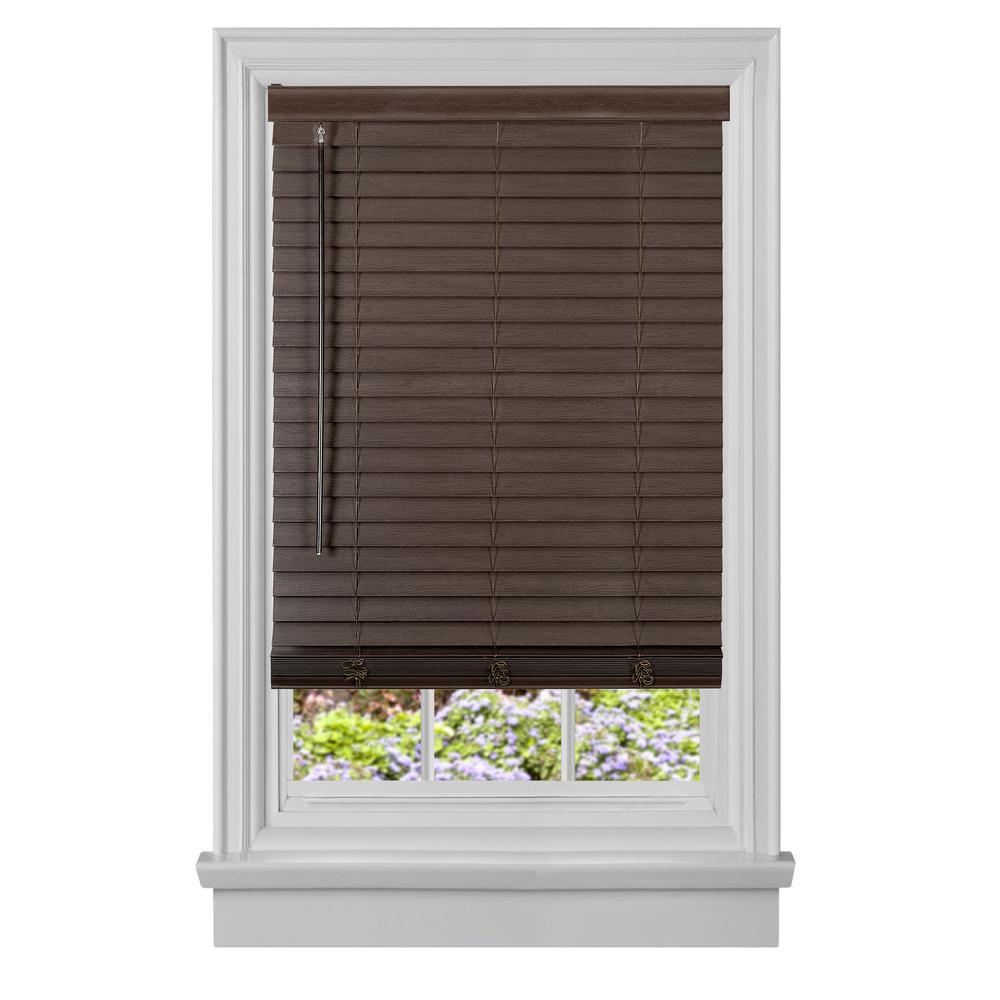 Achim Cut To Width Gii Madera Falsa Mahogany 2 In Cordless Faux Wood Plantation Blind 35 W X 64 L Achim Cut To Width Gii Madera Falsa Mahogany 2 In Cordless Faux Wood Plantation Blind 35 W X 64 L