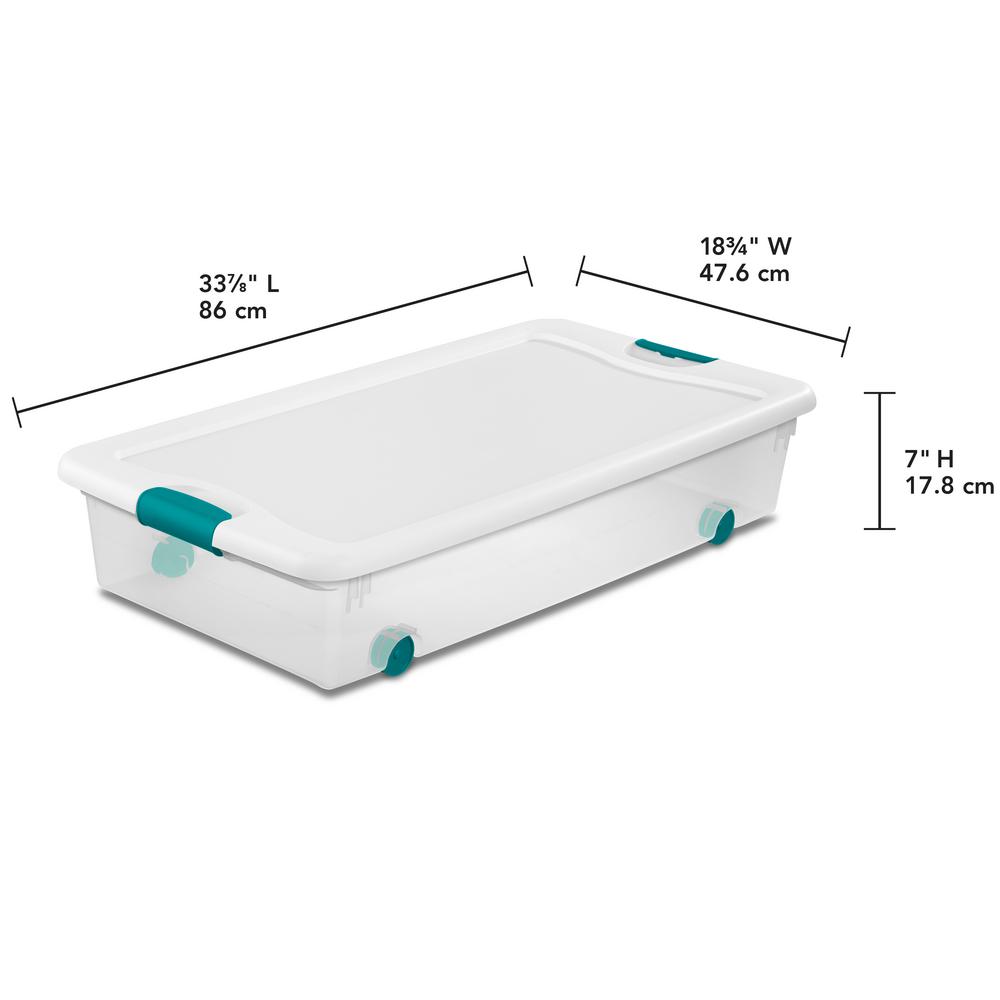 Sterilite 56 Qt Latching Wheeled Storage Box 14988004 The Home 56 Qt Latching Wheeled Storage Box