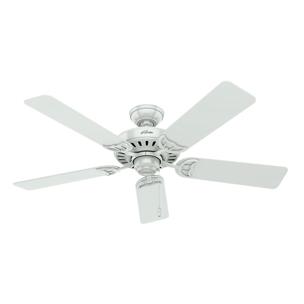 Hunter Studio Series 52 In Indoor White Ceiling Fan With Light Bundled With Handheld Remote Control