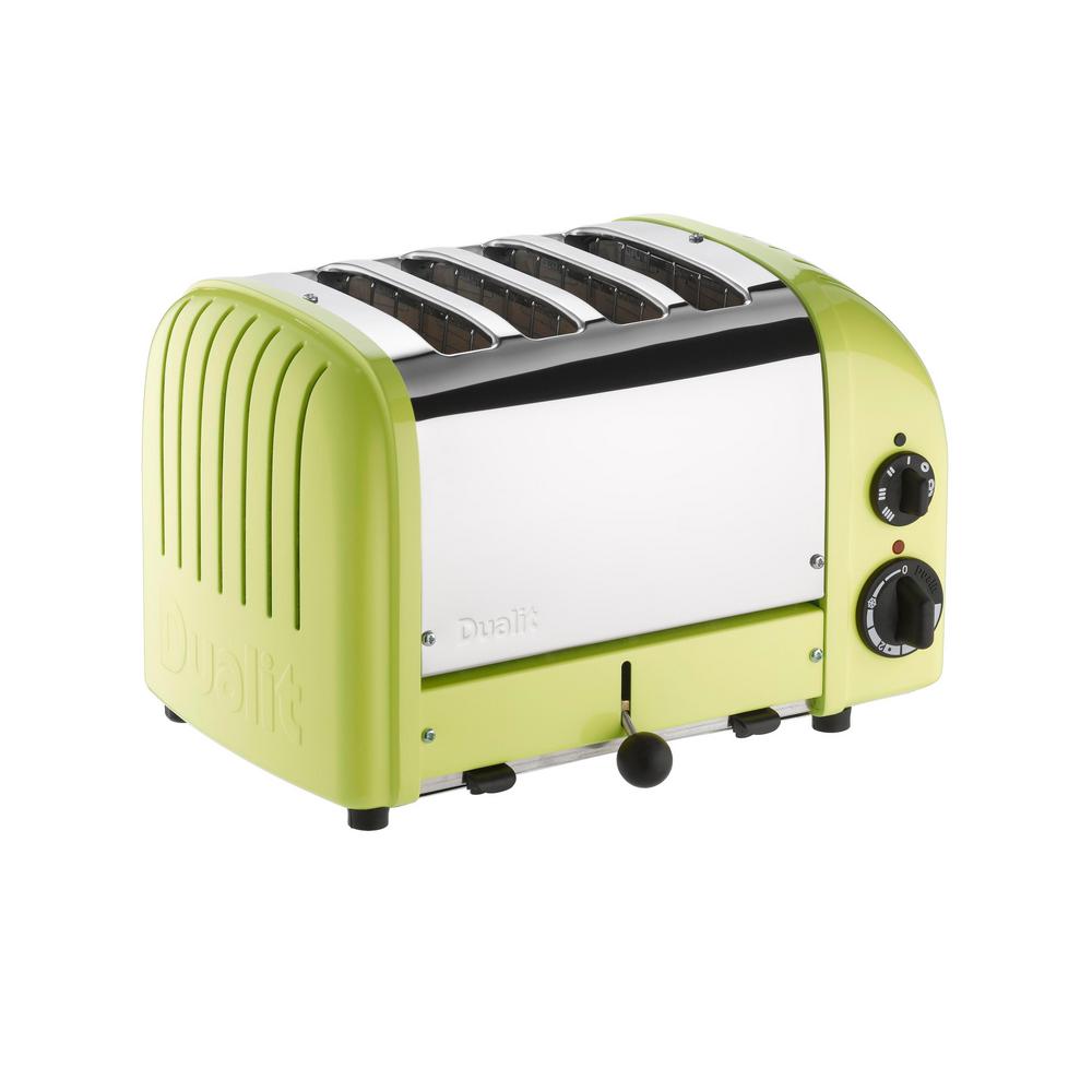 Dualit New Gen 4Slice Lime Green Wide Slot Toaster with Crumb Tray