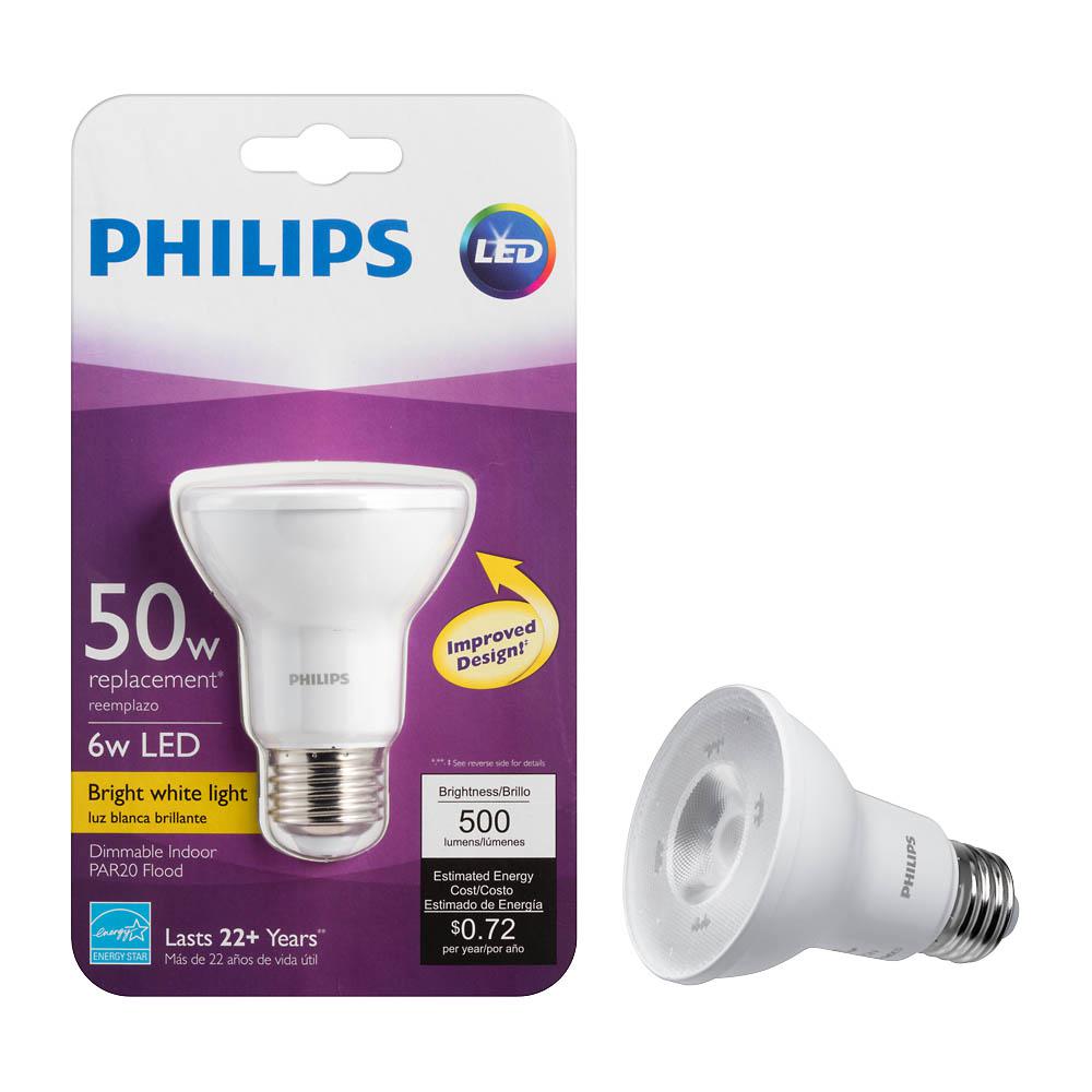 Philips 50W Equivalent Bright White PAR20 SO Household LED Flood Light