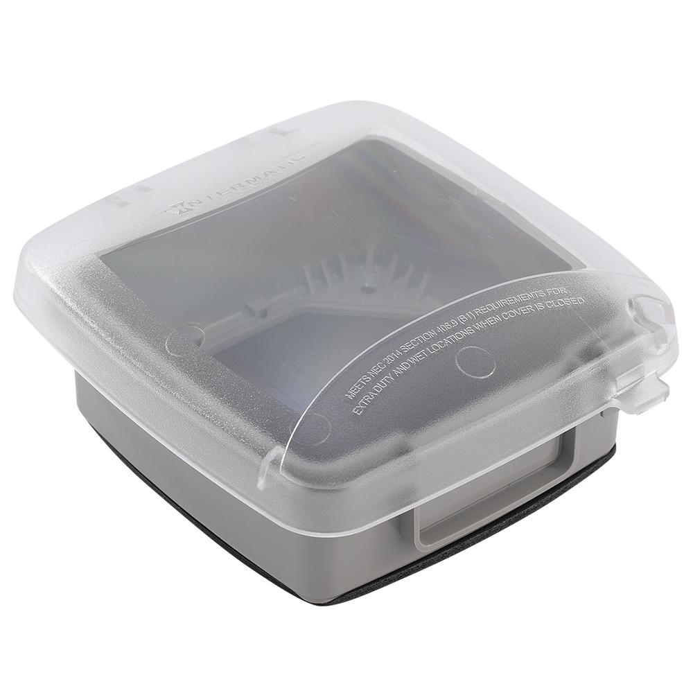 Intermatic 2 Gang Extra Duty Plastic In Use Electrical Outlet Intermatic 2 Gang Extra Duty Plastic In