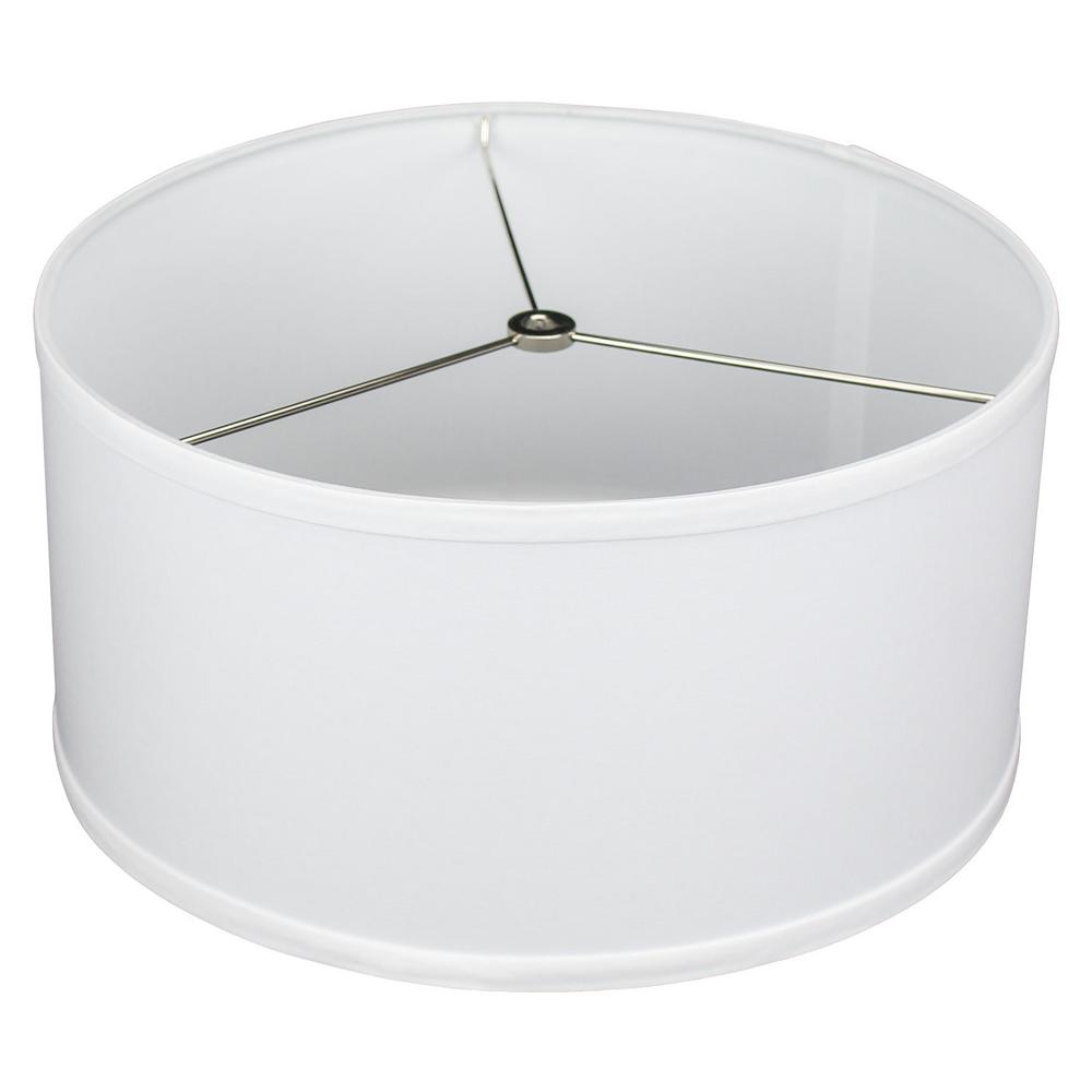 Drum Lamp Shade Linen White, 15 Inch High Drum Lamp Shade