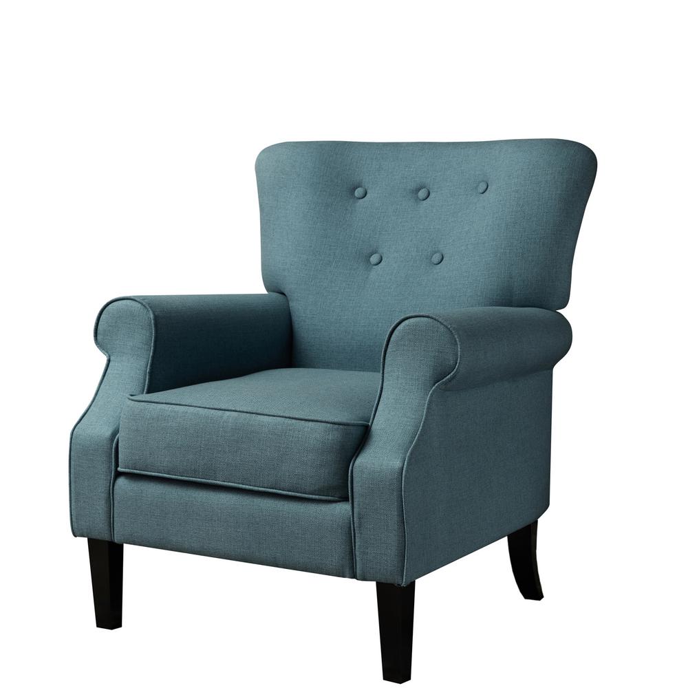 LOKATSE Turquoise Blue Upholstery Arm ChairAC18800B The Home Depot