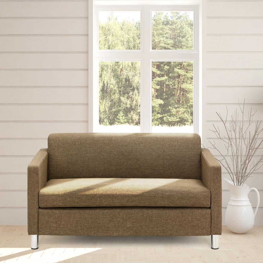 Furinno Simply Home 1 Piece Brown Reversible Sofa Sf801n2br The Furinno Simply Home 1 Piece Brown Reversible Sofa