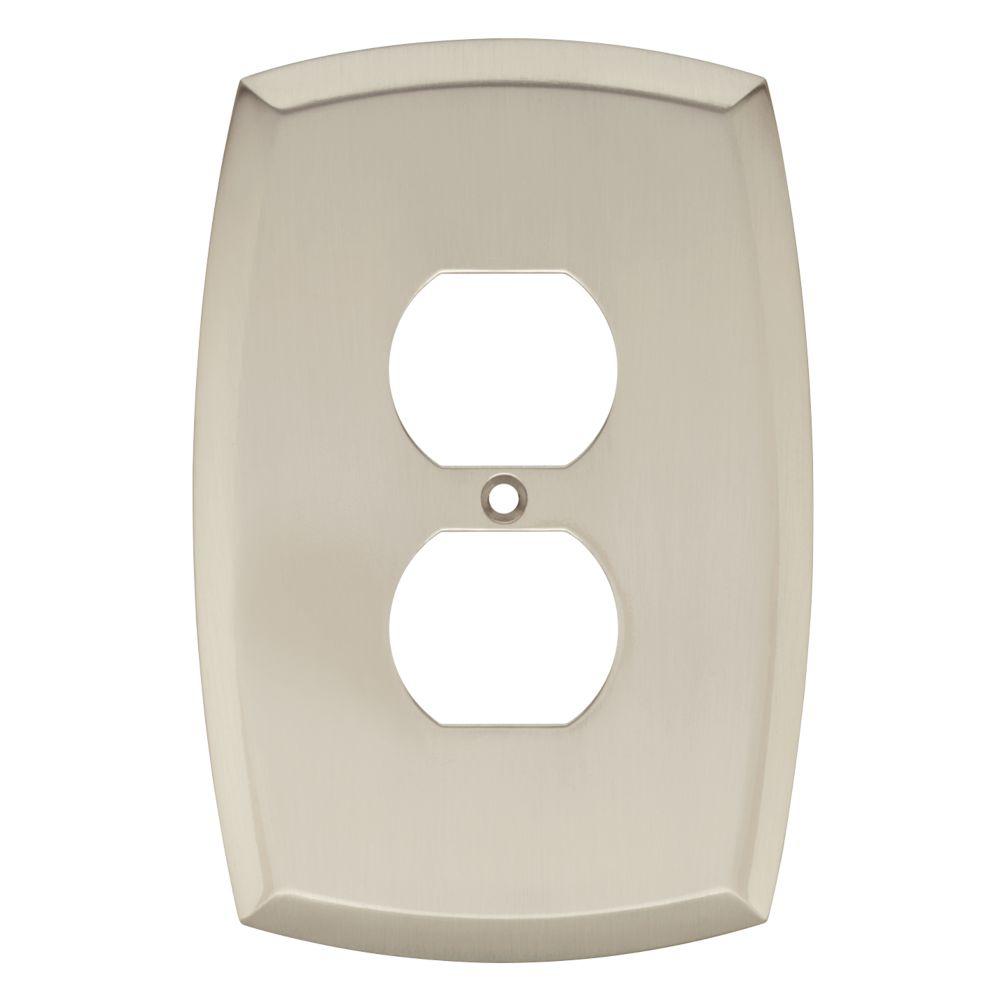 Liberty Mandara Decorative Single Duplex Outlet Cover, Brushed Nickel
