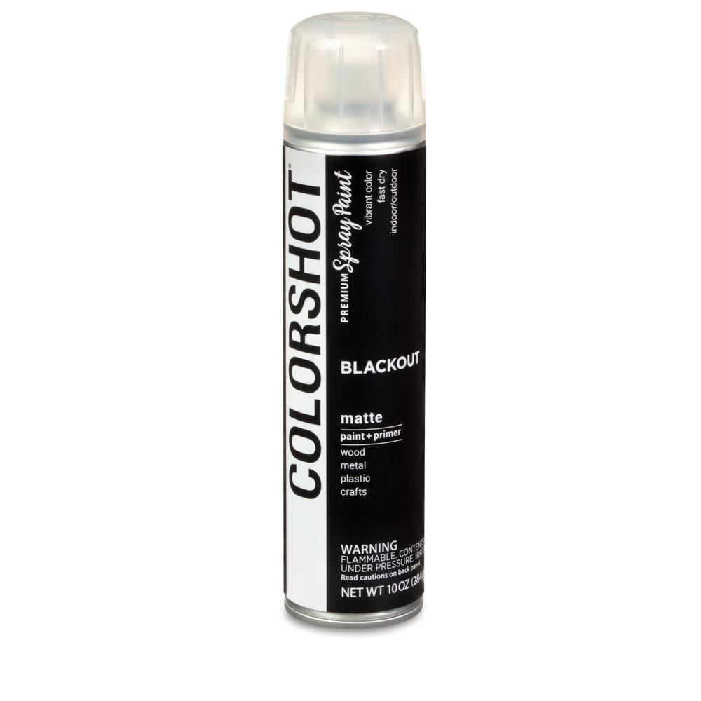 Colorshot 10 Oz Matte Blackout Black General Purpose Aerosol Spray Paint 6 Pack