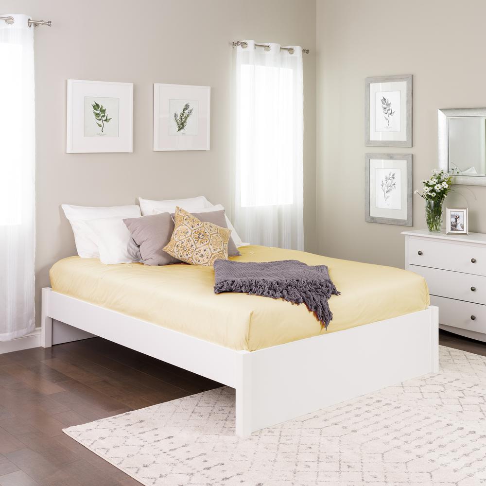 Four Poster Beds Headboards Bedroom Furniture The Home Depot Select White Queen 4 Post Platform Bed