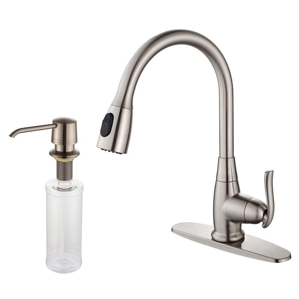 KRAUS Single Handle Stainless Steel High Arc Pull Down Sprayer KRAUS Single Handle Stainless Steel High Arc Pull Down Sprayer