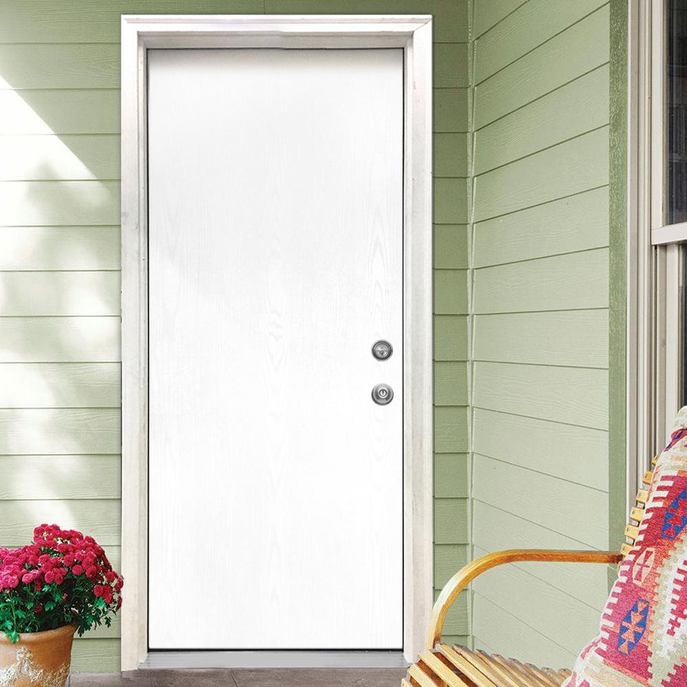 Flush Fiberglass Exterior Door Slab Glass Door Ideas