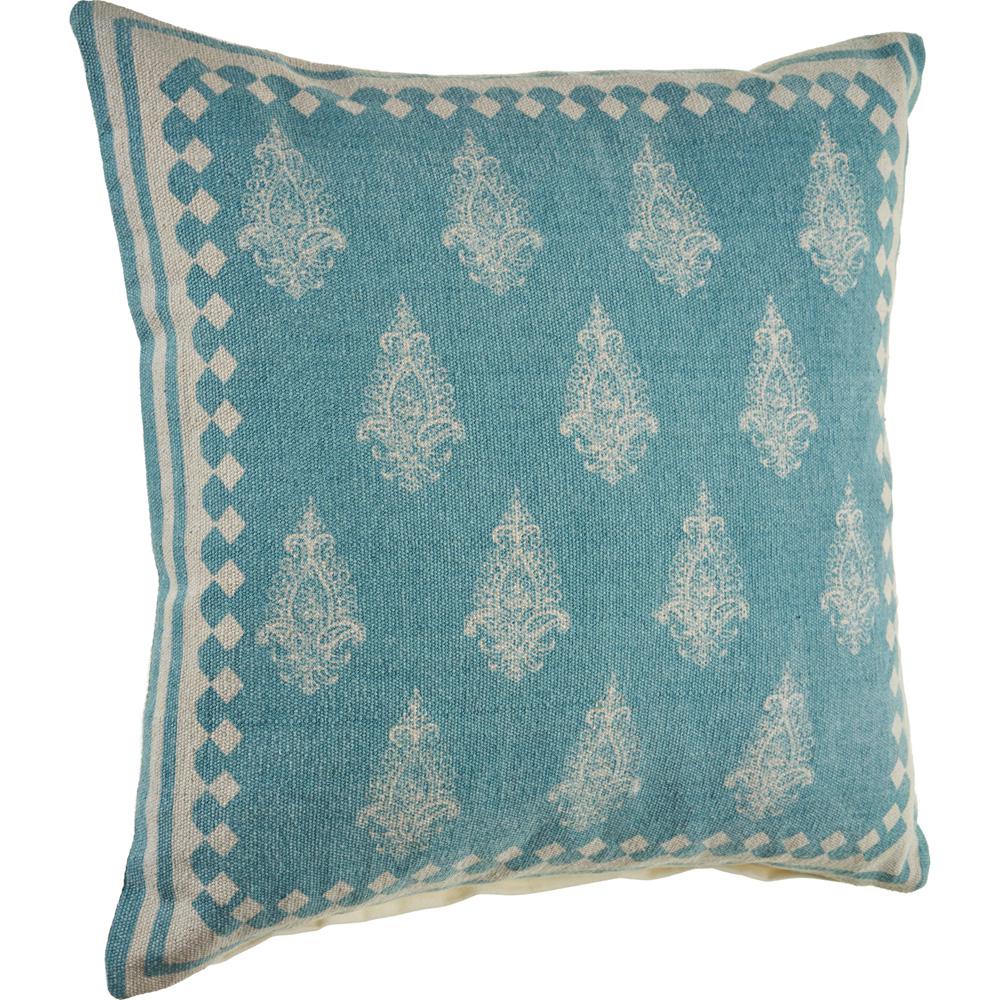 Lr Home Classic 20 In X 20 In Damask Persian Motif Blue Square