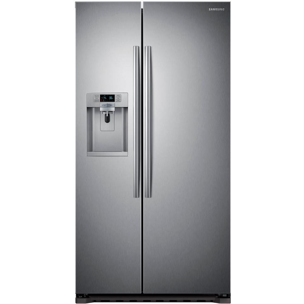 Side By Refrigerators The Home Depot 22 3 Cu Ft Side By Refrigerator In Stainless Steel Counter Depth