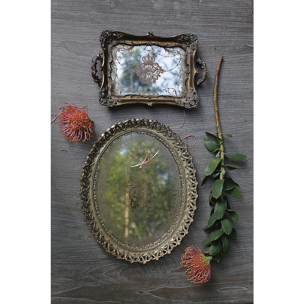 UPC 807472646015 product image for Antiqued Gold Decorative Mirrored Tray | upcitemdb.com