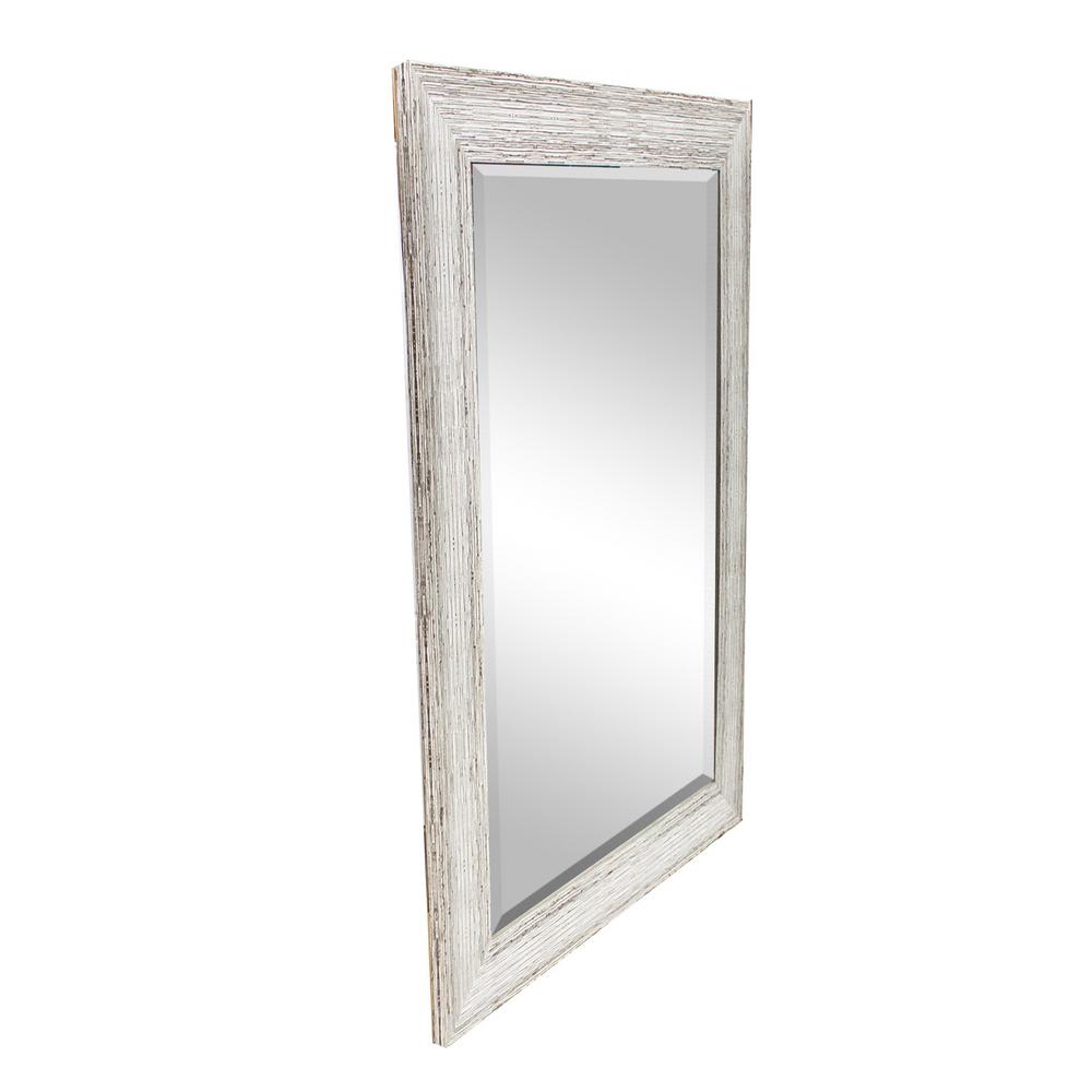 31 5 In X 43 Brown And Antique White Decorative Mirror