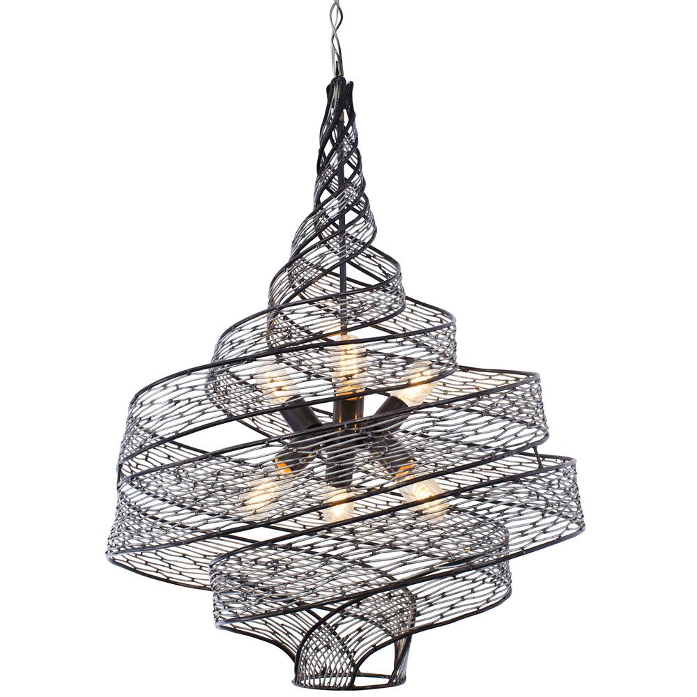 Varaluz Flow 6 Light Steel Ore Wrapped Pendant 240p06sl The Home Depot Varaluz Flow 6 Light Steel Ore Wrapped Pendant