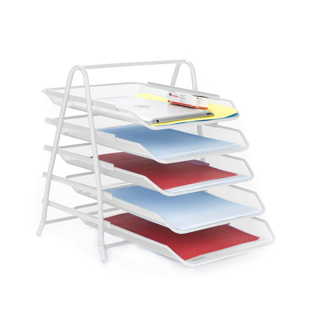 Mind Reader 5 Tier Paper File Tray Desk Organizer With 5 Sliding