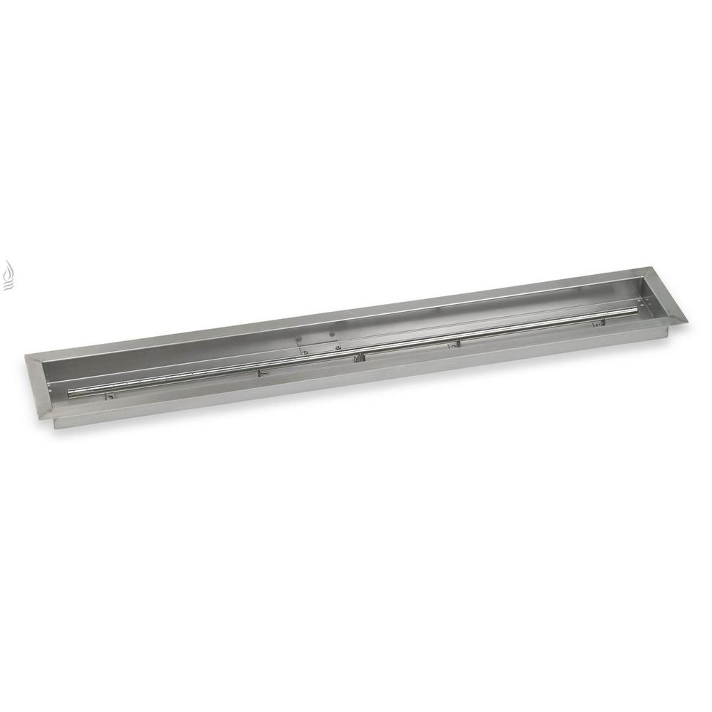 American Fire Glass 48 In X 6 Stainless Steel Linear Drop American Fire Glass 48 In X 6 Stainless Steel Linear Drop Pit Pan T Burner Included