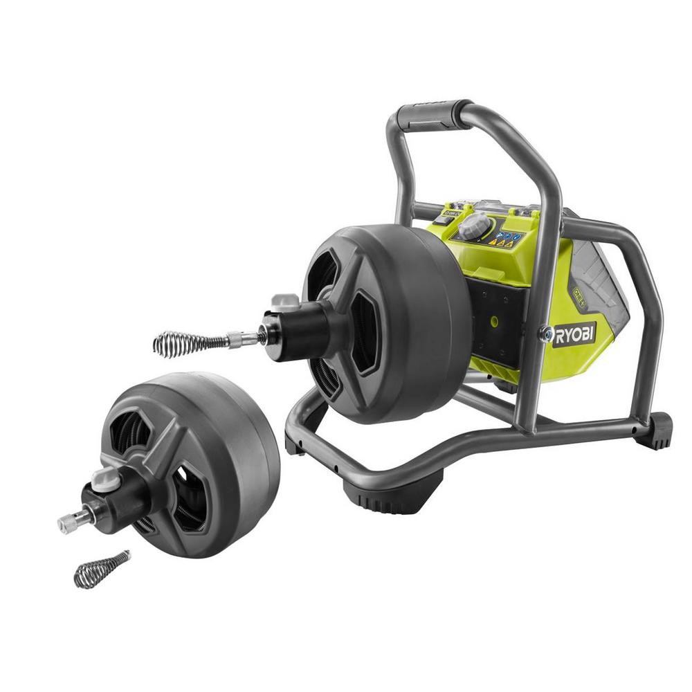 RYOBI 18Volt ONE+ Hybrid Drain Auger Kit w/ 50 ft. Cable, Battery
