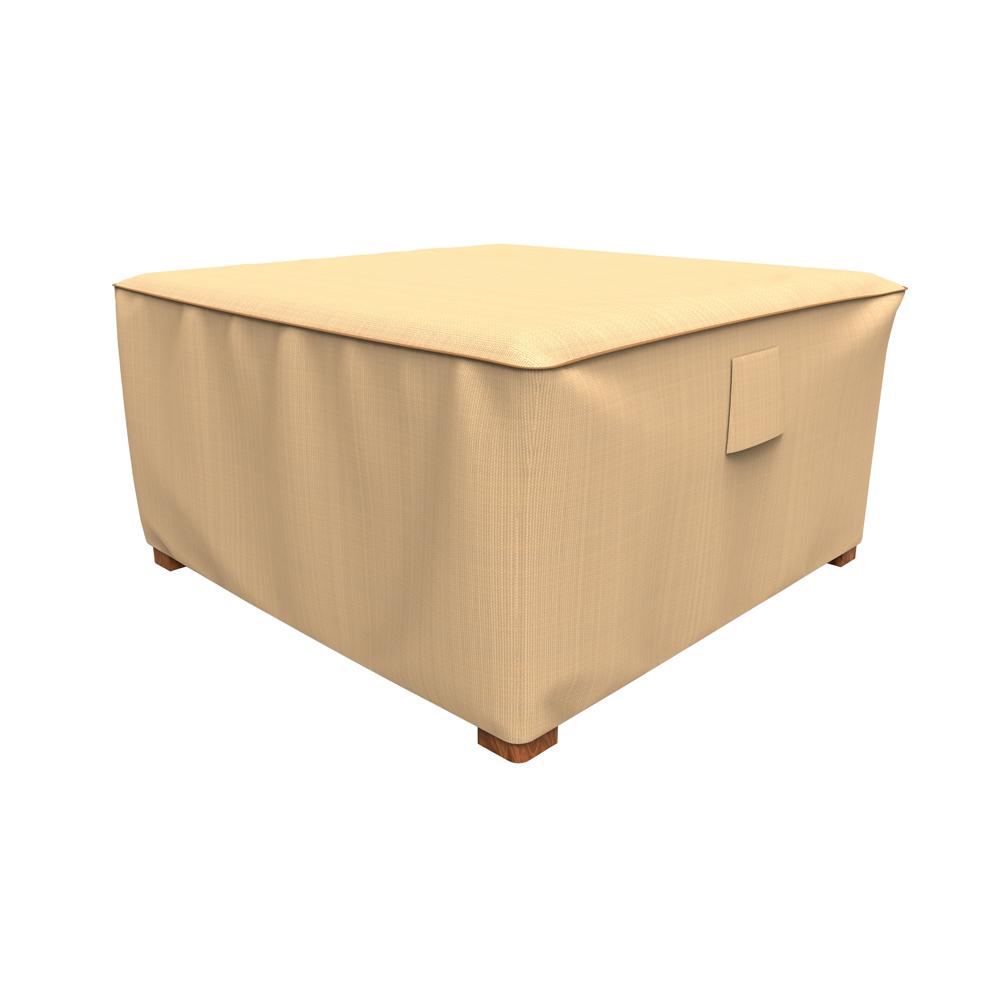Budge RustOleum NeverWet Savanna Large Tan Square Patio Table/Ottoman