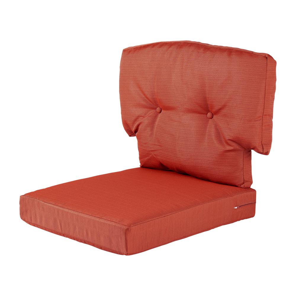 Hampton Bay Charlottetown Quarry Red, Outdoor Chair Cushions Home Depot
