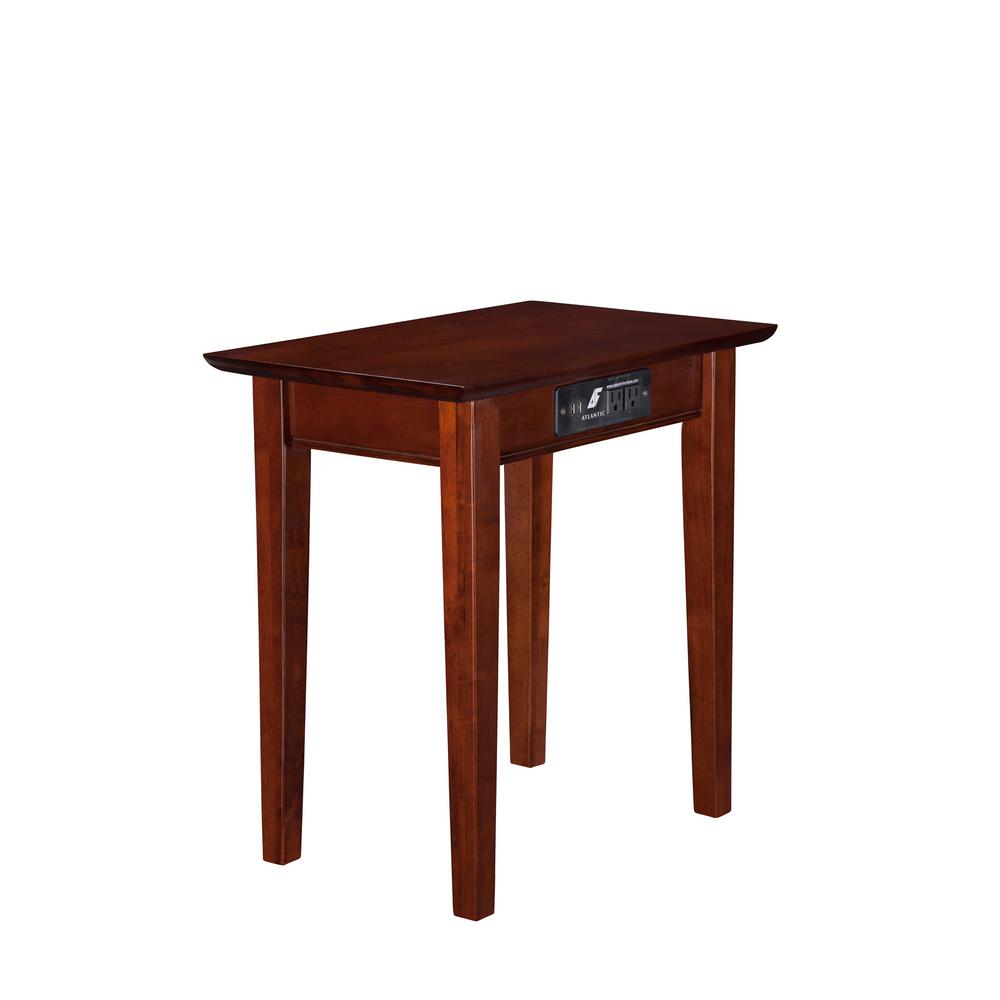 Atlantic Furniture Shaker Walnut Chair Side Table With Charging Atlantic Furniture Shaker Walnut Chair Side Table With Charging Station
