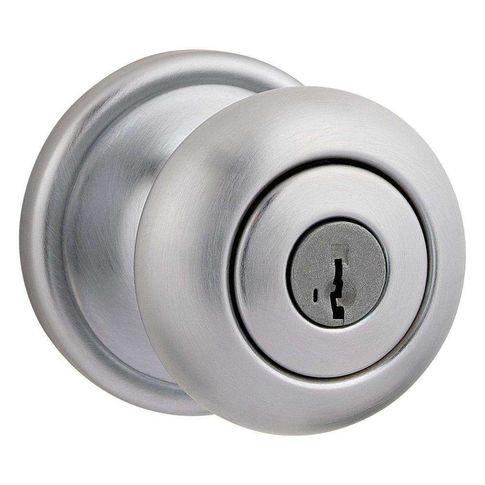 Kwikset Hancock Satin Chrome Entry Knob Featuring SmartKey-740H 26D SMT ...