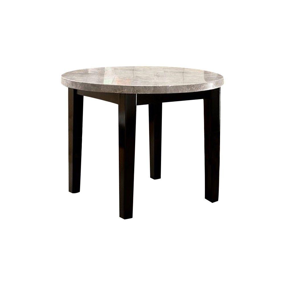 Benjara Contemporary Espresso Brown Marble Top Round Dining Table Bm169027 The Home Depot