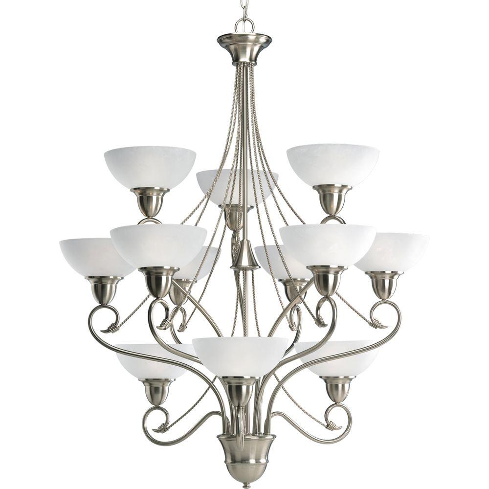 progress lighting pavilion collection 12 light brushed watermark light
