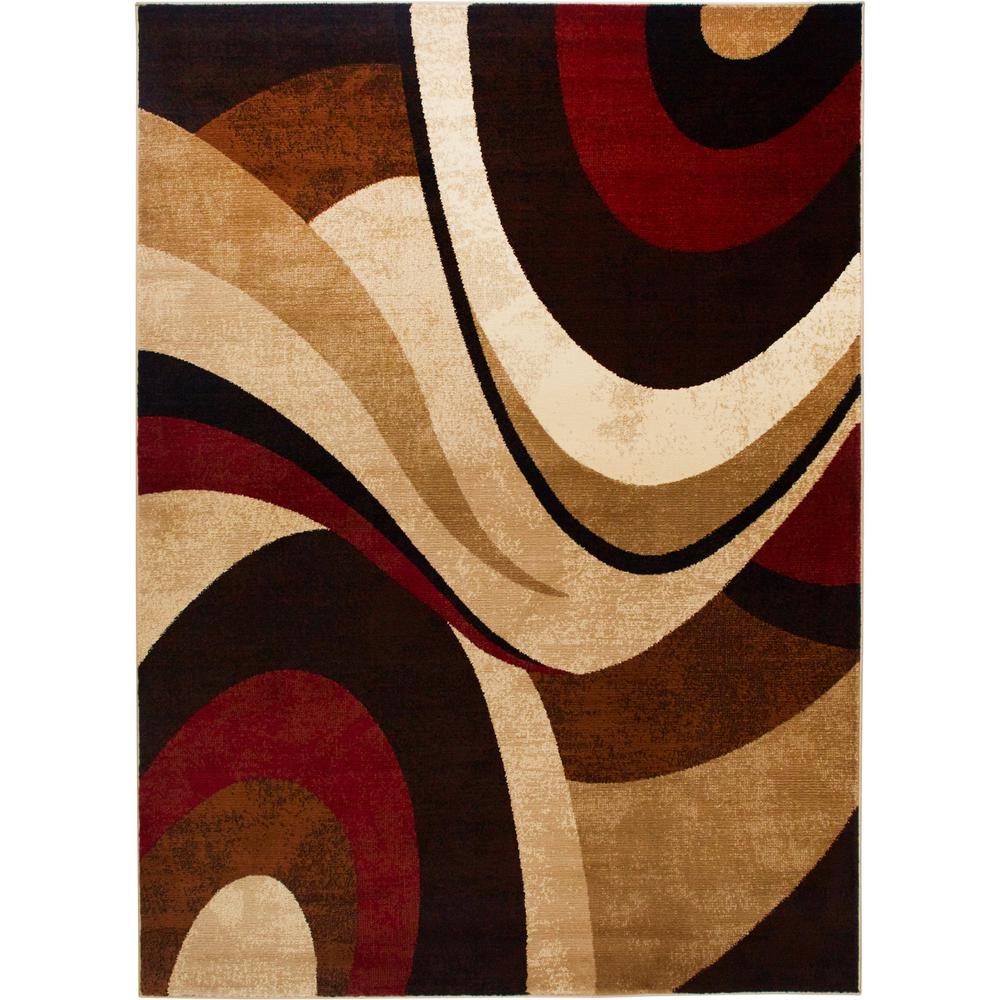 Home Dynamix Tribeca Collection Brown/Red Polypropylene Machine-made Area Rug (9ft2 x 12ft5)