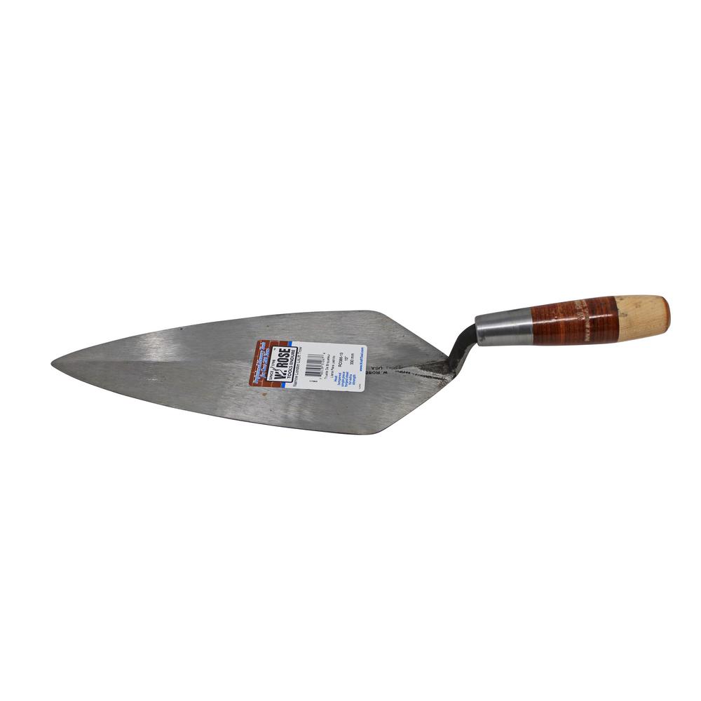 13 inch Narrow London Brick Trowel - Leather Handle