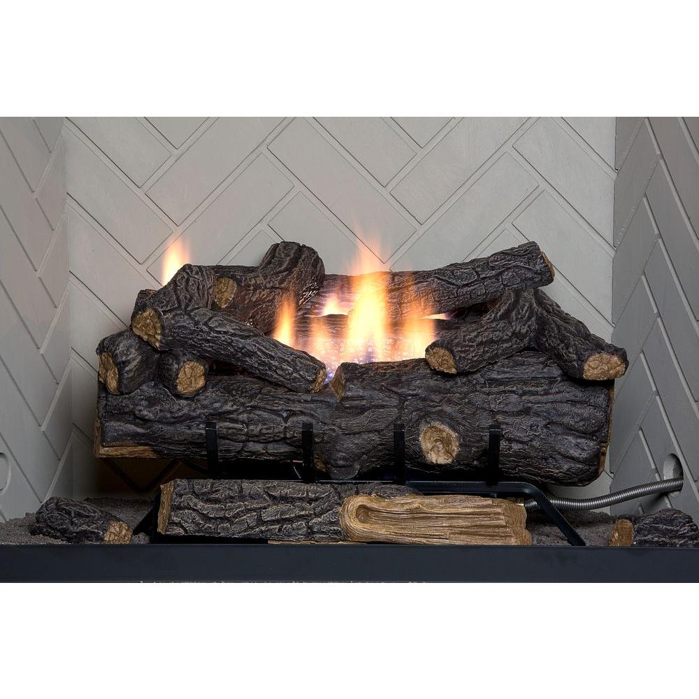 FIREPLACE LOGS 24" Remote Control Home Heater Automatic Shutoff Heat