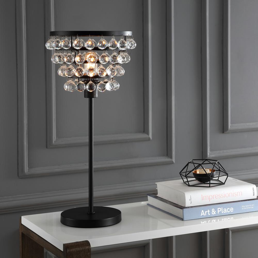 bronze and crystal table lamp