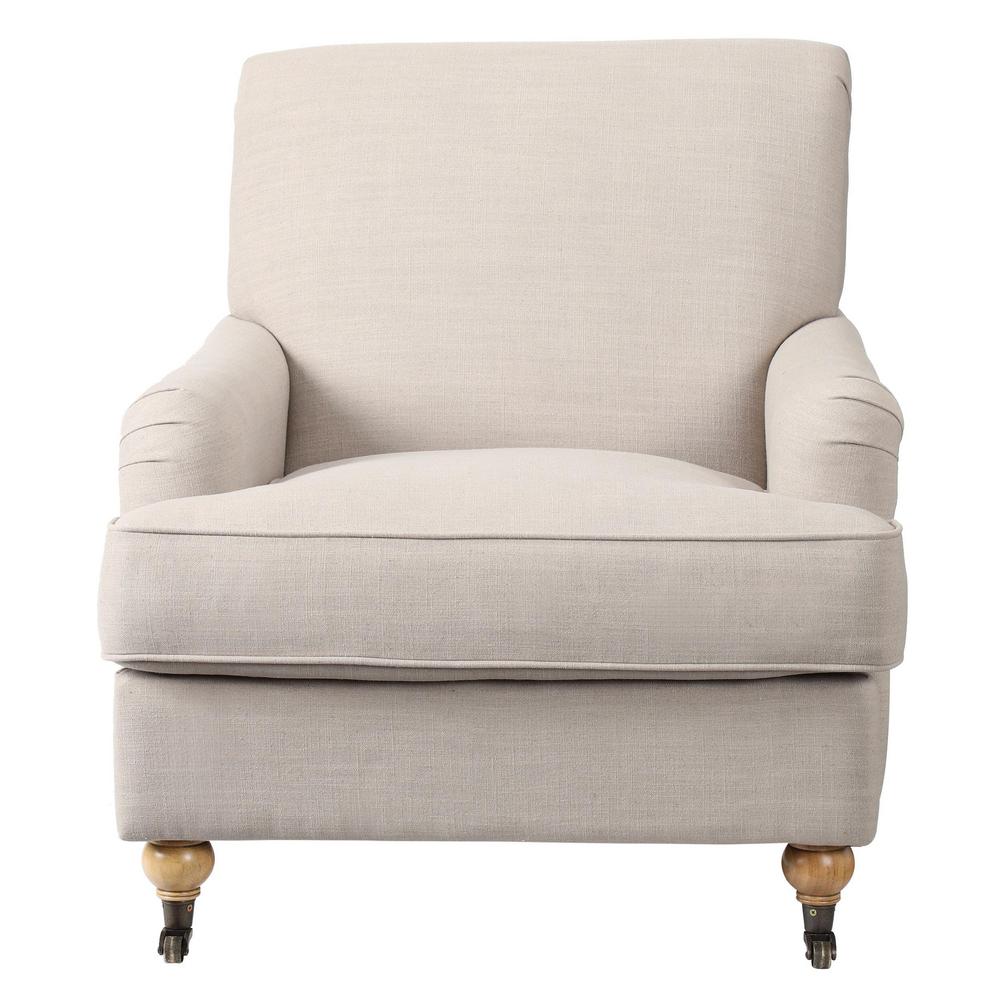 Home Decorators Collection Miria Carre Natural Upholstered Accent Chair ...