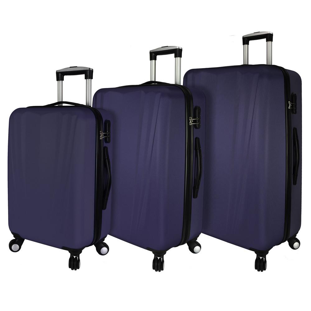 Elite Luggage Hardside 3Piece Spinner Luggage Set, PurpleEL09077L