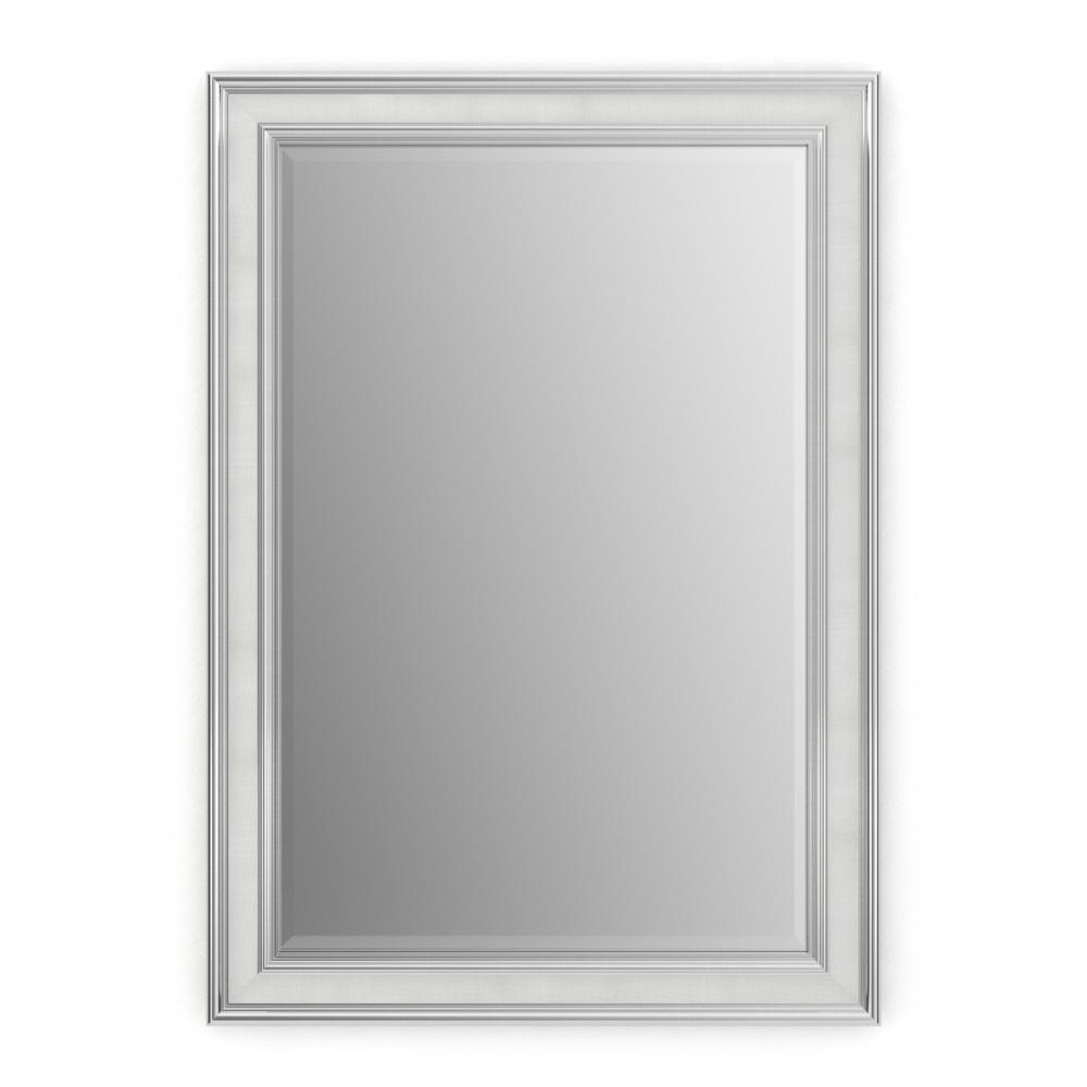 Delta 33 In X 47 L1 Rectangular Framed Mirror With Deluxe Glass And Flush Mount Hardware Chrome Linen