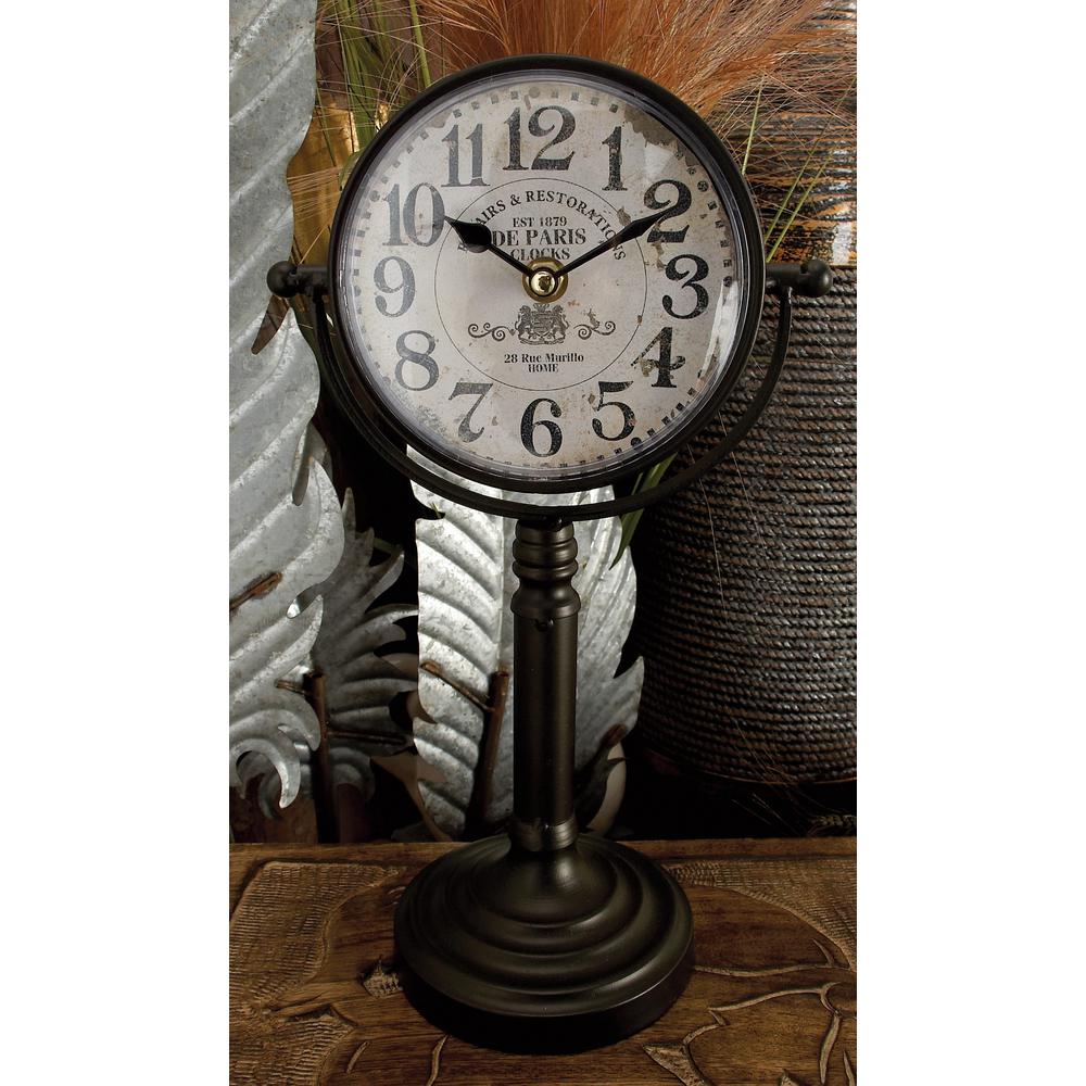 Litton Lane 13 In X 7 White And Black Iron Vintage Style Round White And Black Iron Vintage Style