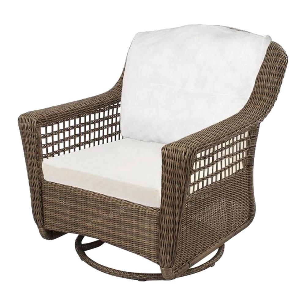 Spring Haven Grey Hampton Bay Swivel Patio Chairs Patio