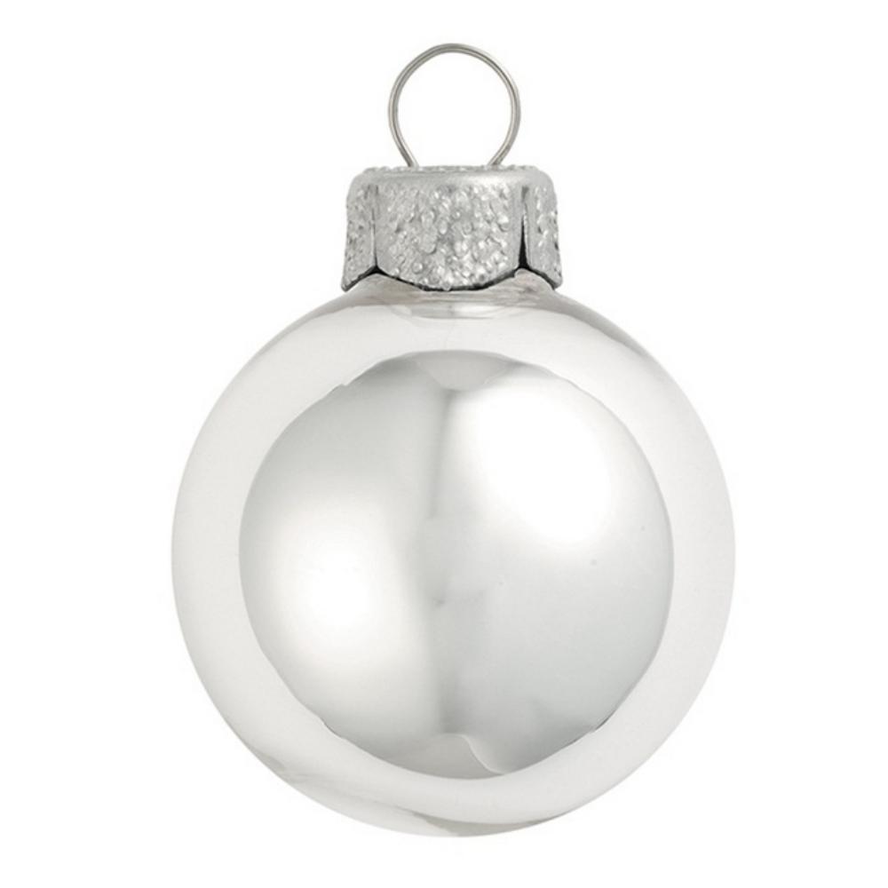 Silver Shiny Glass Christmas Ornaments 