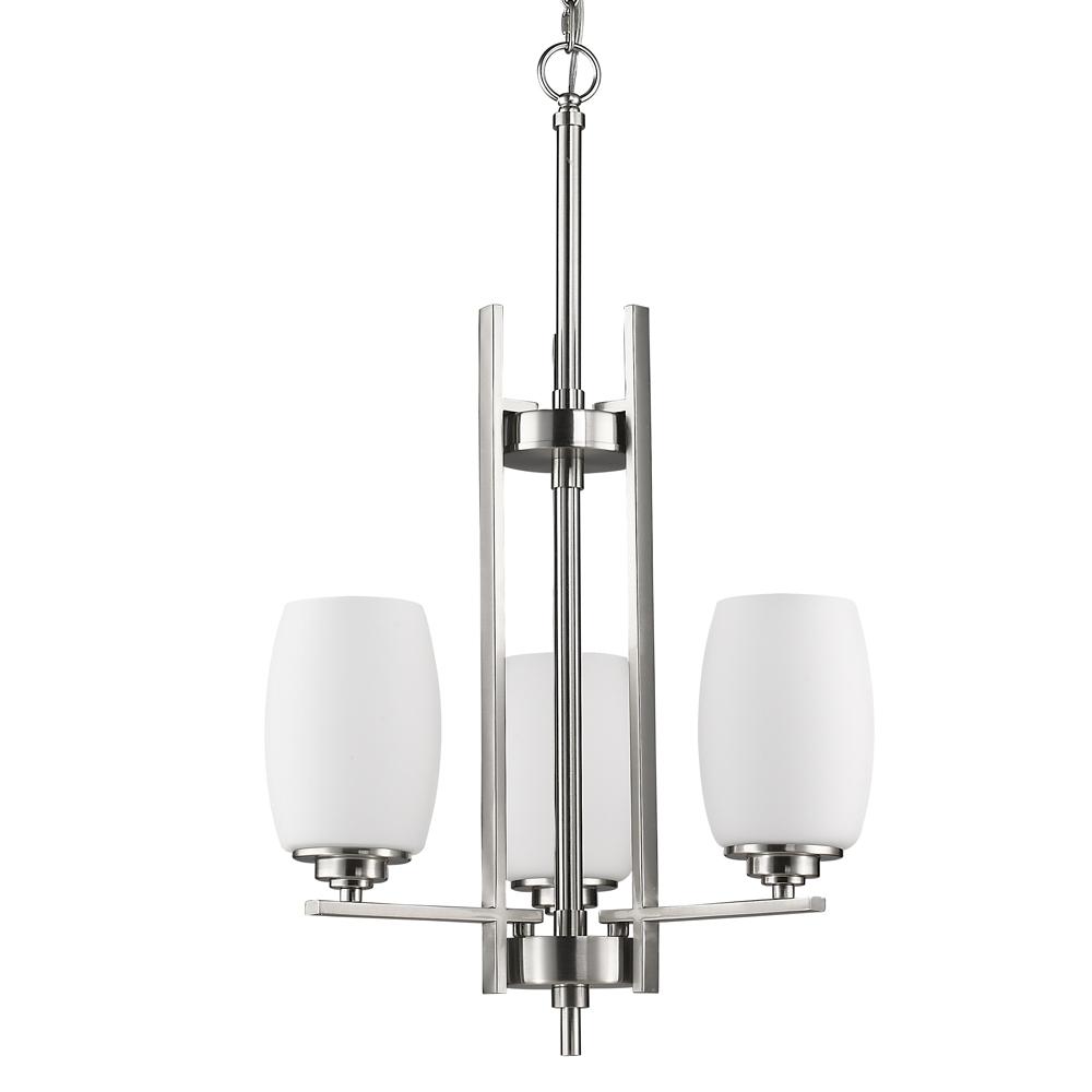 Acclaim Lighting Sophia Indoor 3 Light Satin Nickel Mini Chandelier With Glass Shades