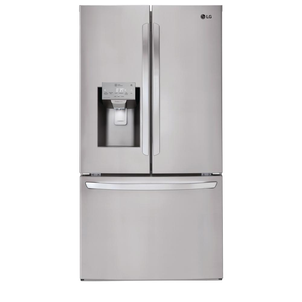LG Electronics 22 cu. ft. French Door Smart Refrigerator with Wi-Fi Enabled in Stainless Steel, Counter Depth