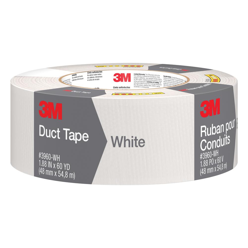 3M 1.88 inch x 60 yds. White Duct Tape (Case of 9) by 3M
