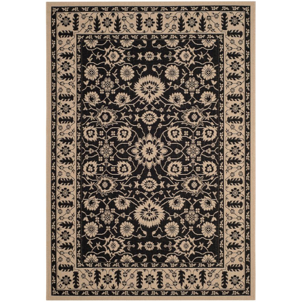 Safavieh Courtyard Black/Cream 4 ft. x 6 ft. Indoor/Outdoor Area Rug