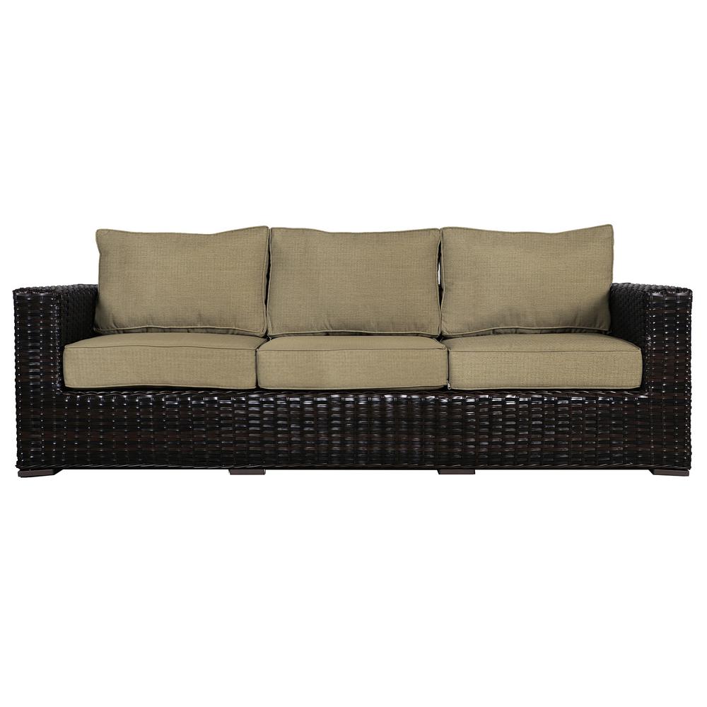 Envelor Santa Monica Patio Wicker Outdoor Sofa With Sunbrella Br Cushions