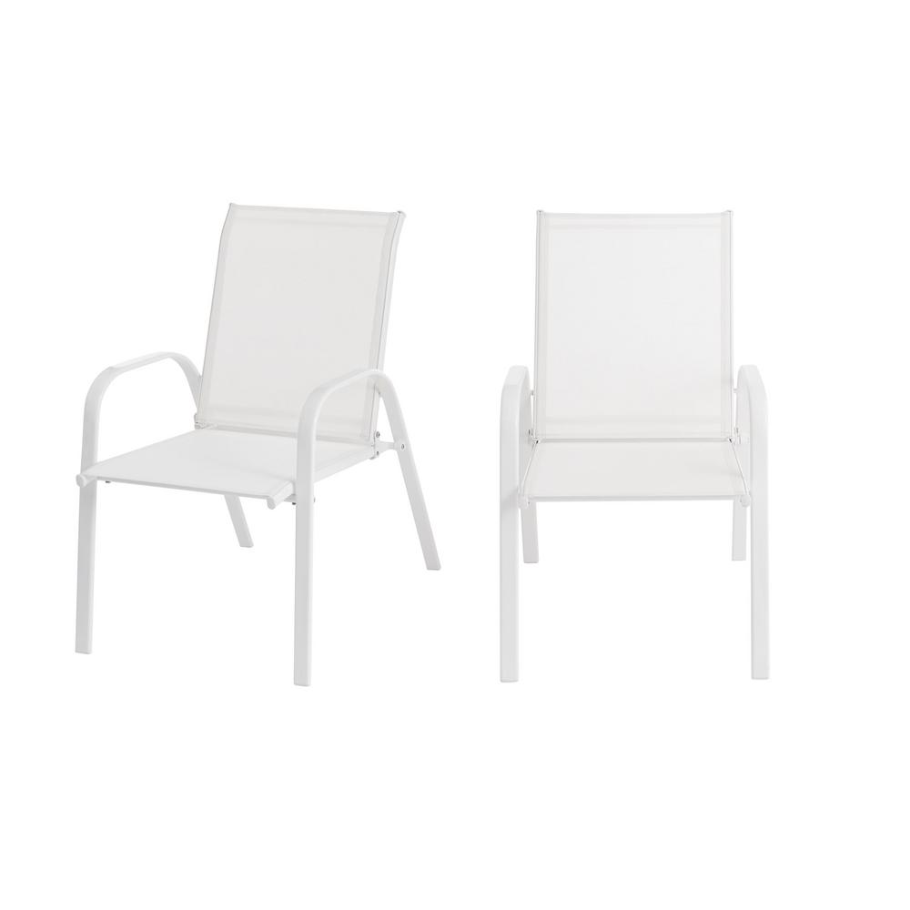 White Aluminum Sling Patio Chairs - Patio Furniture