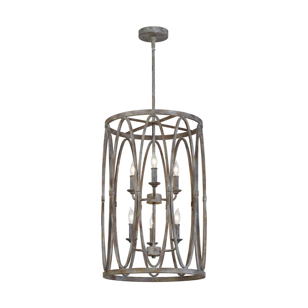 Feiss Patrice 6 Light Deep Abyss Chandelier With Open Oval Cage Feiss Patrice 6 Light Deep Abyss Chandelier With Open Oval Cage Shade