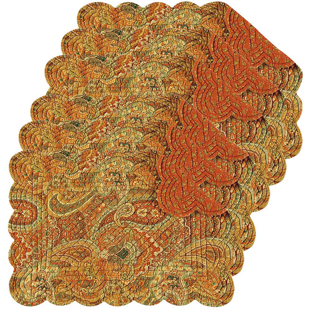 C F Home Tangiers Orange Placemat Set Of 6 862621293s6 The C F Home Tangiers Orange Placemat Set