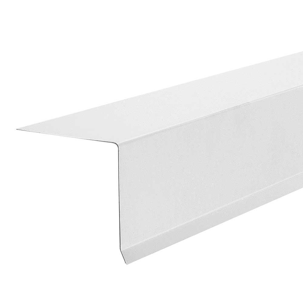 Gibraltar Building Products 3 in. x 3 in. x 10 ft. Galvanized Steel Eave Drip Flashing in White